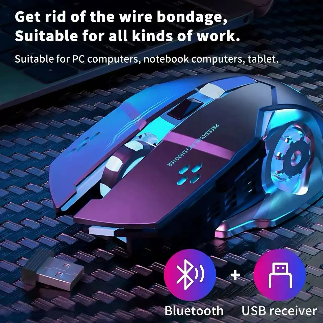 RGB ライトワイヤレスゲーミングマウス人間工学に基づいた  - Pc Gaming Gta 6 のレビューと価格