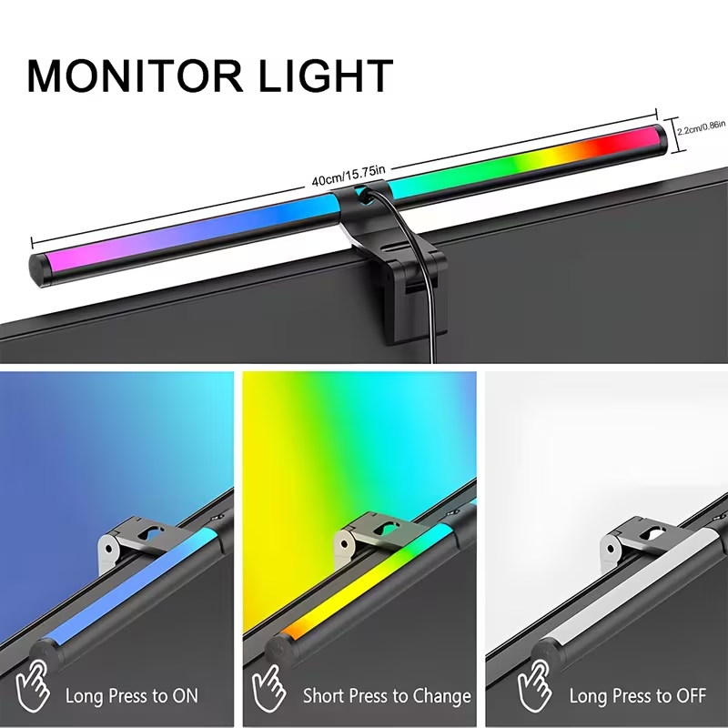 USB給電式LEDモニターライトバー、RGBカラーチェンジ式 - Pc Gaming Rgb のレビューと価格