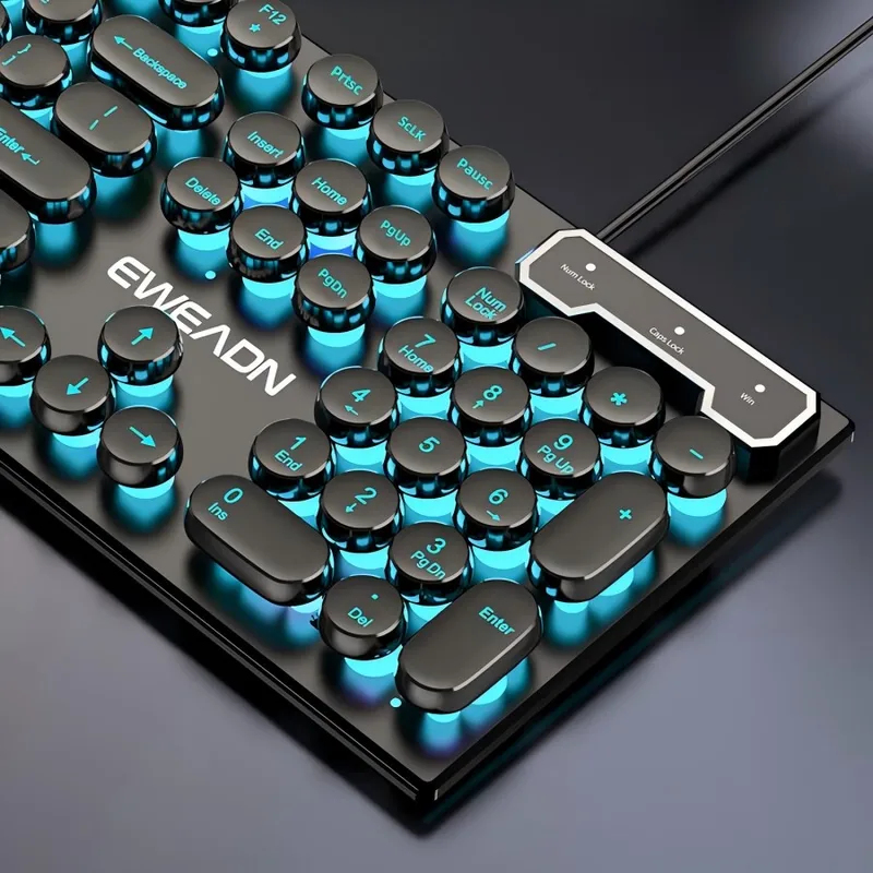 レトロパンクメカニカル風キーボードマウスセット有線ワイヤレス - Pc Gaming Rgb のレビューと価格