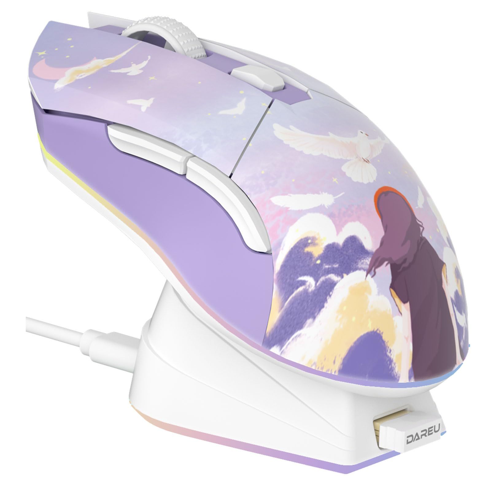 Dareu-デュアルモードゲーマーマウス,rgb 2.4g, - Pc Gaming Gta 6 のレビューと価格