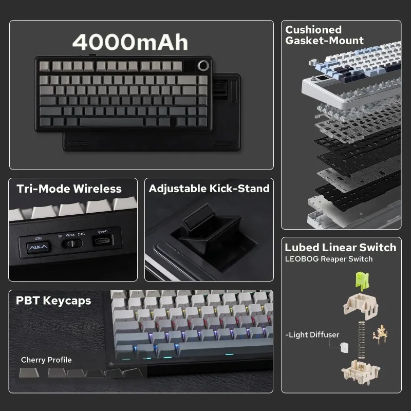 AULA F75 Max メカニカルキーボード 75% レイ - Pc Gaming Rgb のレビューと価格