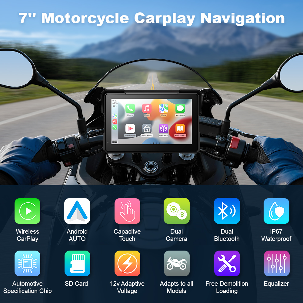 BEPOCAM 5/7 ''Carplay オートバイ DV - Pc Gaming Vr のレビューと価格