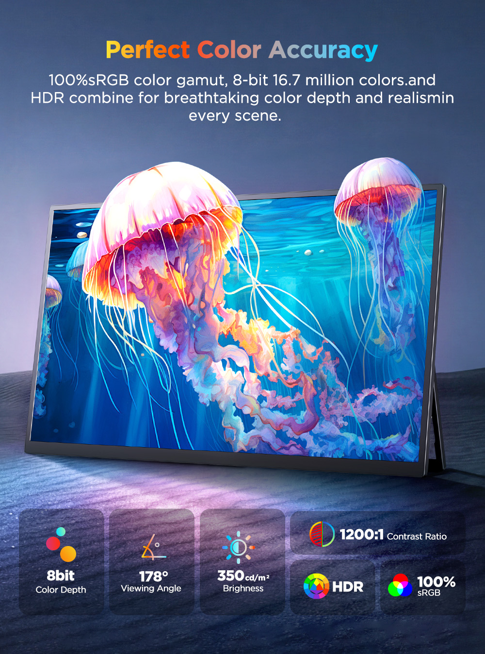 UPERFECT UColor J1 15.7インチ 4K  - Pc Gaming Y Monitor のレビューと価格