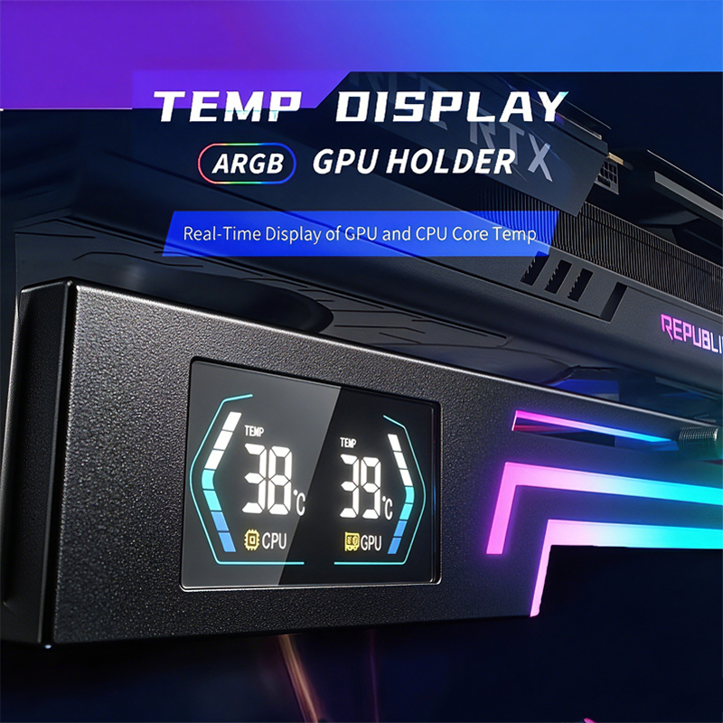 デジタルARGB水平グラフィックカードホルダー、シービュール - Pc Gaming Rgb のレビューと価格